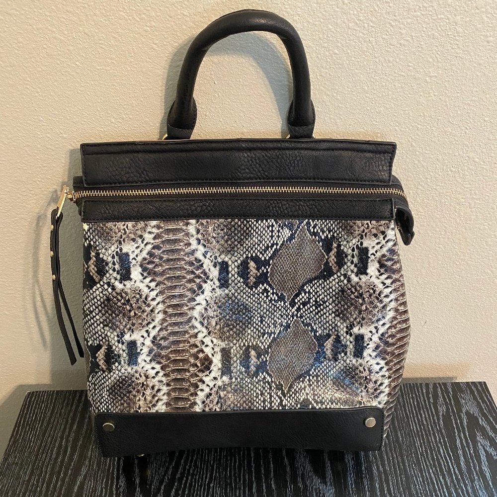 Snake Print Crossbody W/ Wrist Handle